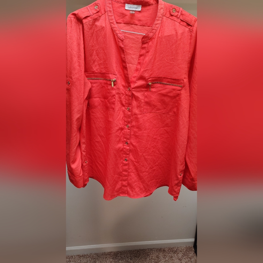 Calvin Klein Collection Red Blouse